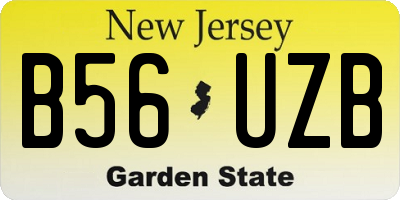 NJ license plate B56UZB