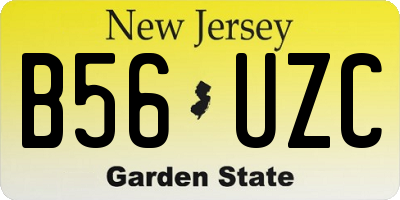 NJ license plate B56UZC