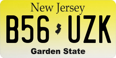 NJ license plate B56UZK