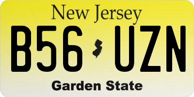 NJ license plate B56UZN