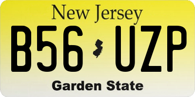 NJ license plate B56UZP