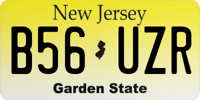 NJ license plate B56UZR