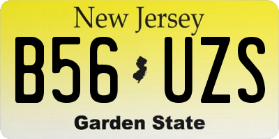 NJ license plate B56UZS