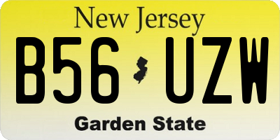 NJ license plate B56UZW