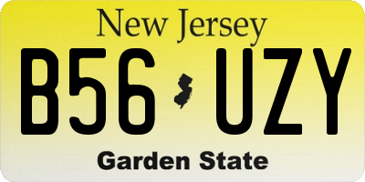 NJ license plate B56UZY