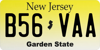 NJ license plate B56VAA