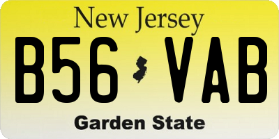 NJ license plate B56VAB