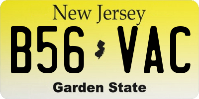 NJ license plate B56VAC