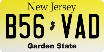 NJ license plate B56VAD