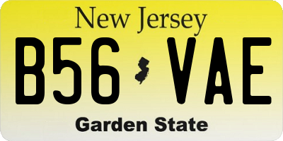 NJ license plate B56VAE