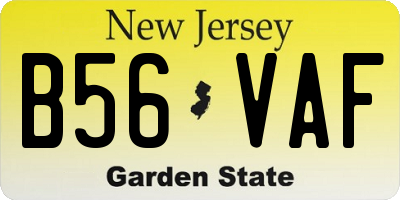 NJ license plate B56VAF