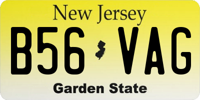 NJ license plate B56VAG