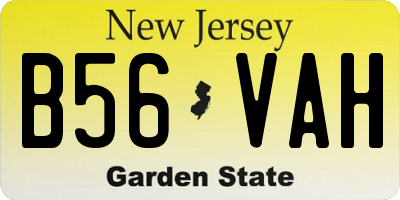 NJ license plate B56VAH
