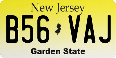 NJ license plate B56VAJ
