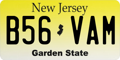 NJ license plate B56VAM