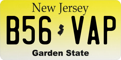 NJ license plate B56VAP