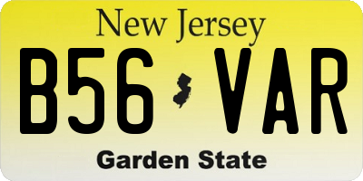 NJ license plate B56VAR