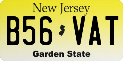 NJ license plate B56VAT