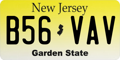 NJ license plate B56VAV