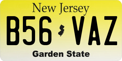 NJ license plate B56VAZ