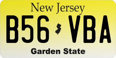 NJ license plate B56VBA