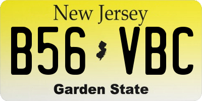 NJ license plate B56VBC