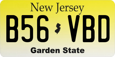 NJ license plate B56VBD