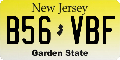 NJ license plate B56VBF
