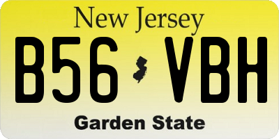 NJ license plate B56VBH