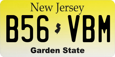 NJ license plate B56VBM