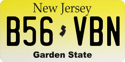 NJ license plate B56VBN