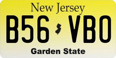 NJ license plate B56VBO
