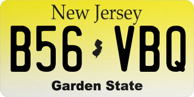 NJ license plate B56VBQ