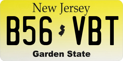 NJ license plate B56VBT