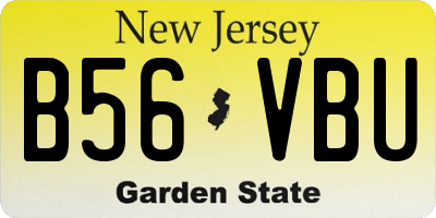 NJ license plate B56VBU
