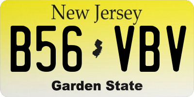 NJ license plate B56VBV