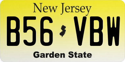 NJ license plate B56VBW