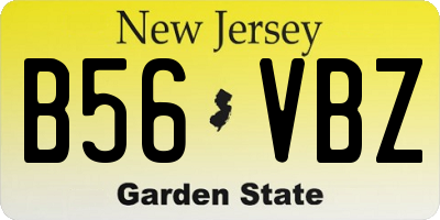 NJ license plate B56VBZ