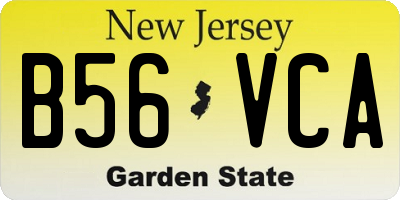 NJ license plate B56VCA