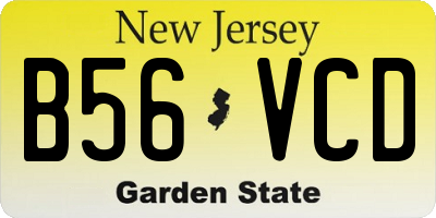 NJ license plate B56VCD