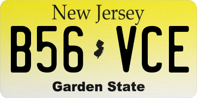 NJ license plate B56VCE