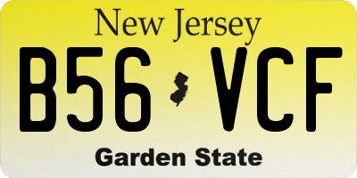 NJ license plate B56VCF