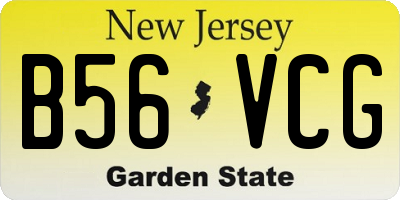 NJ license plate B56VCG