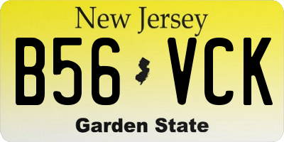 NJ license plate B56VCK