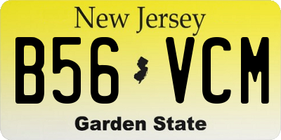 NJ license plate B56VCM