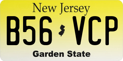 NJ license plate B56VCP