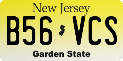 NJ license plate B56VCS