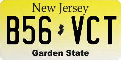 NJ license plate B56VCT