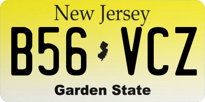 NJ license plate B56VCZ