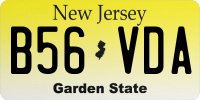 NJ license plate B56VDA